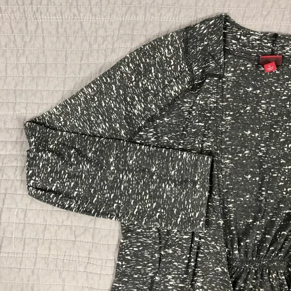 4/$15 Waterfall Cardigan Women Large Black Heather T Shirt Knit Waterfall Jacket - Picture 8 of 16